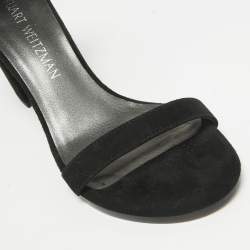 Stuart Weitzman Black Suede Bambina Ankle Strap Sandals Size 36