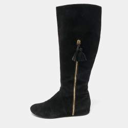 Stuart Weitzman Black Suede Knee Length Boots Size 39