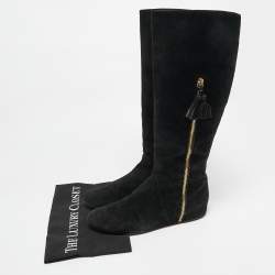 Stuart Weitzman Black Suede Knee Length Boots Size 39
