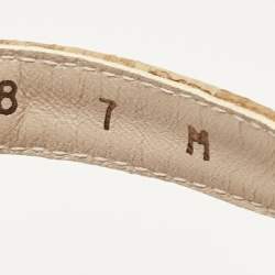 مملوكة مسبقًا Stuart Weitzman Beige Cork and Leather Ankle Strap Sandals Size 37.5