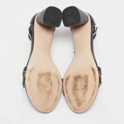 Stuart Weitzman Black Leather Studded T-Strap Sandals Size 39