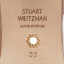 Pre Owned Stuart Weitzman Brown Leather Ryder Slingback Pumps Size 38