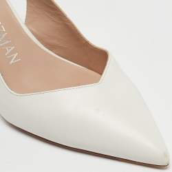 Stuart Weitzman White Leather Edith Slingback Pumps Size 36