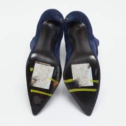 Stuart Weitzman Navy Blue Suede Ankle Length Boots Size 40