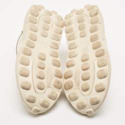 Stuart Weitzman Beige Leather and Knit Fabric SW 1 Sneakers Size 39