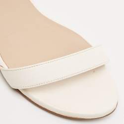 Stuart Weitzman White Leather Bambina Ankle Strap Sandals Size 37