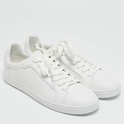Stuart Weitzman White Leather Low Top Sneakers Size 39.5