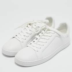 Stuart Weitzman White Leather Low Top Sneakers Size 39.5