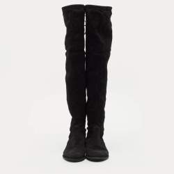 Stuart Weitzman Black Suede Highland Over The Knee Boots Size 37