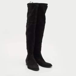 Stuart Weitzman Black Suede Highland Over The Knee Boots Size 37