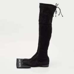 Stuart Weitzman Black Suede Highland Over The Knee Boots Size 37