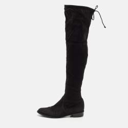 Stuart Weitzman Black Suede Highland Over The Knee Boots Size 37