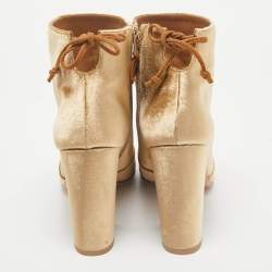 Stuart Weitzman Beige Velvet Grandiose Pointed Toe Ankle Boots Size 40