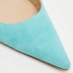 Stuart Weitzman Blue Suede Ryder Slingback Pumps Size 38