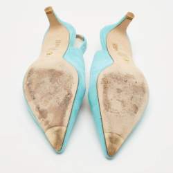 Stuart Weitzman Blue Suede Ryder Slingback Pumps Size 38