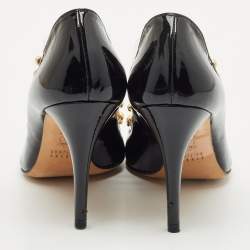 Stuart Weitzman Black Patent Leather and PVC Studded Peep Toe Pumps Size 38.5