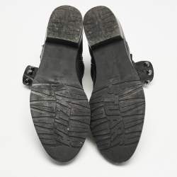 Stuart Weitzman Black Leather Studded Go West Ankle Boots Size 38