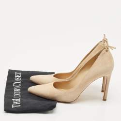 Pre Owned Stuart Weitzman Beige Suede Pointed Toe Pumps Size 36