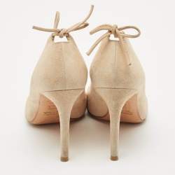 Pre Owned Stuart Weitzman Beige Suede Pointed Toe Pumps Size 36