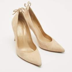 Pre Owned Stuart Weitzman Beige Suede Pointed Toe Pumps Size 36
