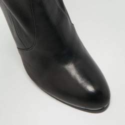 Pre Owned حذاء بوت بطول الركبة ستيورات وايتزمان جلد أسود مقاس 39