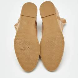 Pre Owned Stuart Weitzman Tan Nubuck Leather Ankle Length Boots Size 37