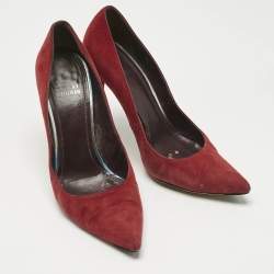 Pre Owned Stuart Weitzman Scarlet Red Suede Nouveau Pointed Toe Pumps Size 39