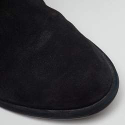 Pre Owned Stuart Weitzman Black Suede Lowland Over The Knee Boots Size 36