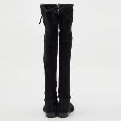 Pre Owned Stuart Weitzman Black Suede Lowland Over The Knee Boots Size 36