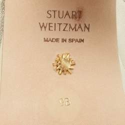 Pre Owned Stuart Weitzman Gold Leather Carmen Platform Sandals Size 39.5