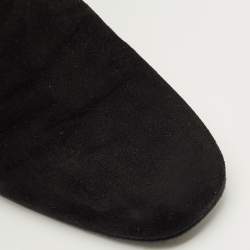 Pre Owned Stuart Weitzman Black Suede Faux Pearls Ankle Boots Size 37