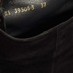 Pre Owned Stuart Weitzman Black Suede Faux Pearls Ankle Boots Size 37