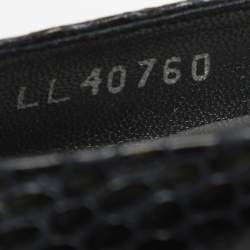 Pre Owned Stuart Weitzman Navy Blue Python Embossed Leather Peep Toe Pumps Size 36