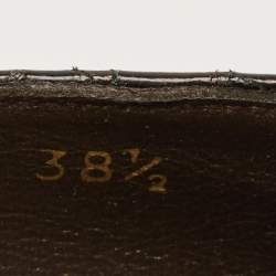 Pre Owned Stuart Weitzman Metallic Python Embossed Leather Platform Pumps Size 38.5