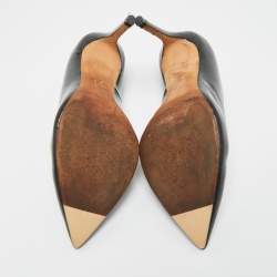 Pre Owned Stuart Weitzman Black Patent Leather Pointed Toe Pumps Size 38