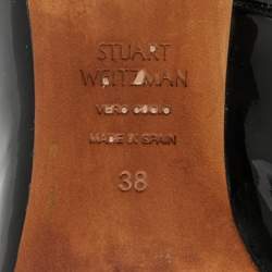 Pre Owned Stuart Weitzman Black Patent Leather Pointed Toe Pumps Size 38