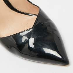 Pre Owned Stuart Weitzman Black Patent Leather Pointed Toe Pumps Size 38