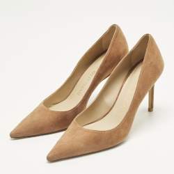 Pre Owned Stuart Weitzman Brown Suede Anny Pointed Toe Pumps Size 38.5