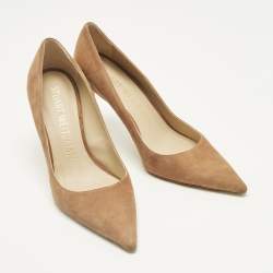 Pre Owned Stuart Weitzman Brown Suede Anny Pointed Toe Pumps Size 38.5