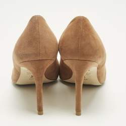 Pre Owned Stuart Weitzman Brown Suede Anny Pointed Toe Pumps Size 38.5