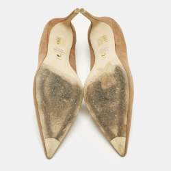 Pre Owned Stuart Weitzman Brown Suede Anny Pointed Toe Pumps Size 38.5