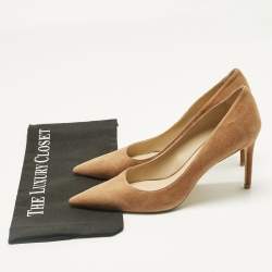 Pre Owned Stuart Weitzman Brown Suede Anny Pointed Toe Pumps Size 38.5