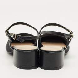 Pre Owned Stuart Weitzman Black Leather and Mesh Maeve Mary Jane Pumps Size 38