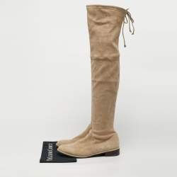 مملوكة مسبقًا Stuart Weitzman Lowland Size 39.5 Beige Suede Knee Length Boots