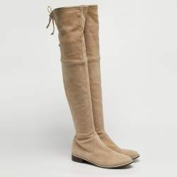 مملوكة مسبقًا Stuart Weitzman Lowland Size 39.5 Beige Suede Knee Length Boots
