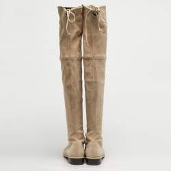 مملوكة مسبقًا Stuart Weitzman Lowland Size 39.5 Beige Suede Knee Length Boots