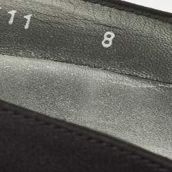 Pre Owned حذاء كعب عالي ستيورات وايتزمان شانتيل دانتيل أسود وحرير مقدمة مفتوحة مقاس 38.5