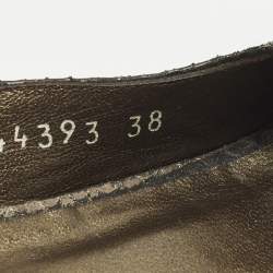 مملوكة مسبقًا Stuart Weitzman Size 38 Metallic Snakeskin Embossed Leather Knot Slingback Peep Toe Pumps