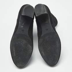 Pre Owned حذاء بوت كاحل ستيوارت وايتزمان قماش وسويدى أسود مقاس 38.5