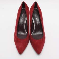 Pre Owned Stuart Weitzman Size 40 Red Suede Pumps